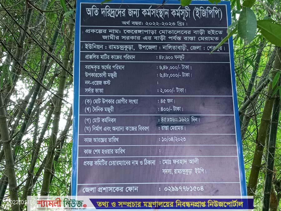 কর্মসূচির শ্রমিকের তালিকায় ইউনিয়ন পরিষদের উদ্যোক্তা আর গ্রাম পুলিশের নাম!
