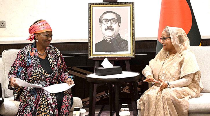প্রধানমন্ত্রীর সঙ্গে জাতিসংঘের আন্ডার সেক্রেটারি ড. নাতালিয়ার সাক্ষাৎ