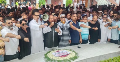 শেখ হাসিনাকে দেশে ফেরাতে গোপালগঞ্জে আওয়ামী লীগের বিক্ষোভ সমাবেশ