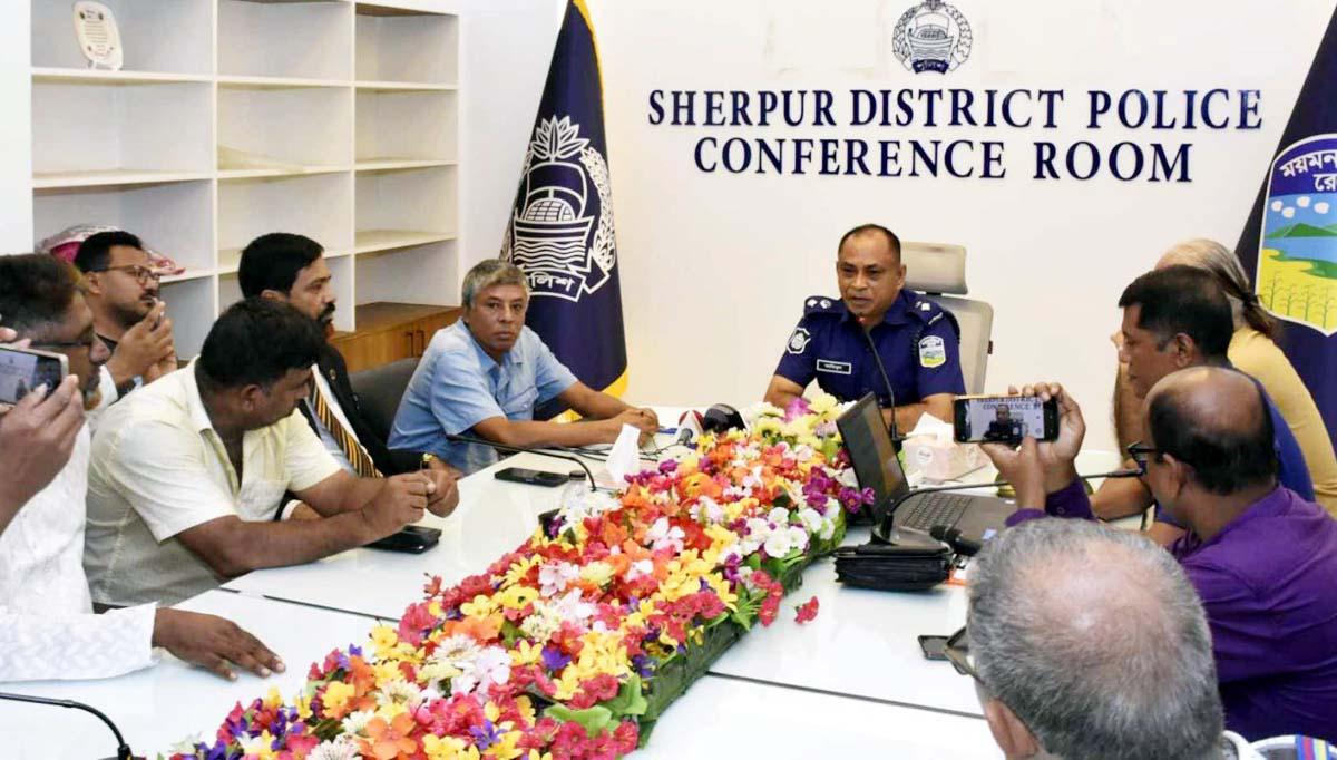 শেরপুরে সাংবাদিকদের সাথে নবাগত পুলিশ সুপারের মতবিনিময় সভা অনুষ্ঠিত