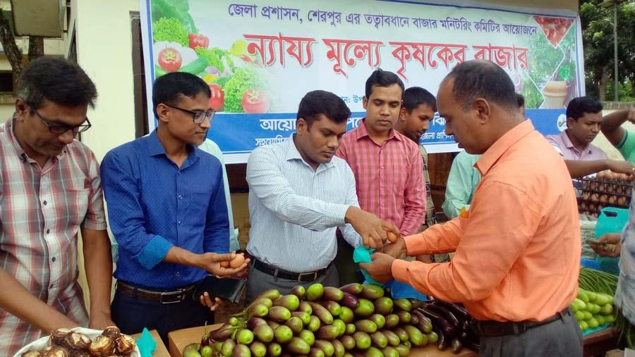 দ্রব্যমূল্য নিয়ন্ত্রণে ঝিনাইগাতীতে চালু হলো ‘কৃষক বাজার’