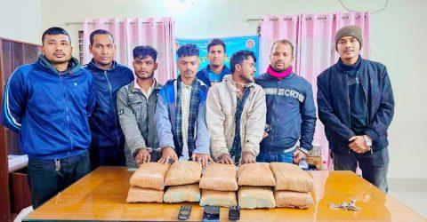 শেরপুরে ২১ কেজি গাঁজাসহ তিন মাদক কারবারি গ্রেফতার