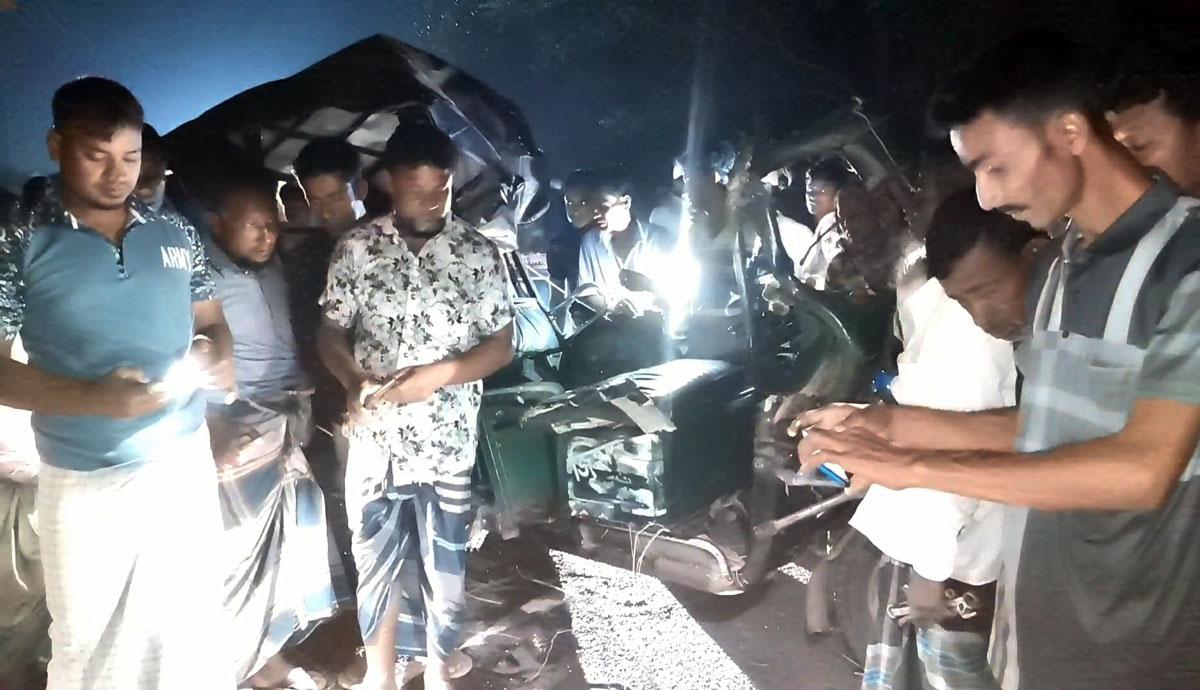 নালিতাবাড়ীতে ডাম্পট্রাক চাপায় ইজিবাইক চালকের মৃত্যু, আহত ৫