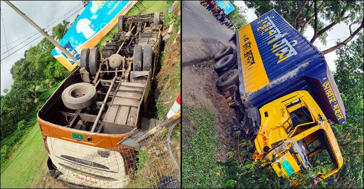 কক্সবাজার রামুতে বাস-কাভার্ডভ্যানের সংঘর্ষে বাবা-ছেলেসহ নিহত ৩, আহত ১০