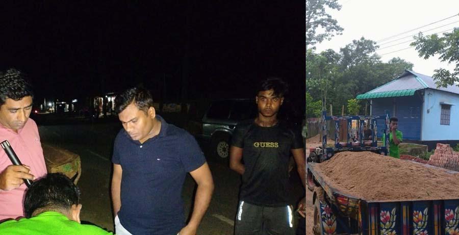 ঝিনাইগাতীতে অবৈধ বালু উত্তোলনে অভিযোগে যুবকের কারাদণ্ড, জব্দ ট্রলি ও মাহিন্দ্র গাড়ি