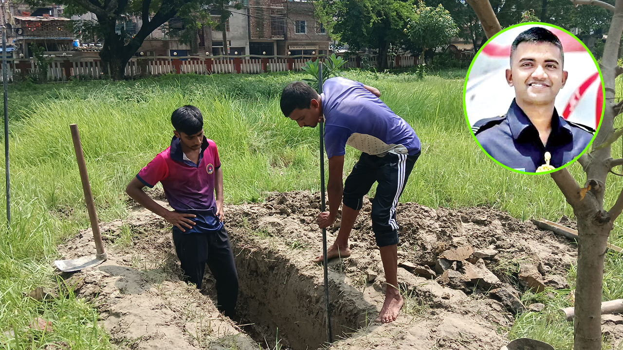 যুদ্ধবিমান বিধ্বস্তের ঘটনায় নিহত পাইলট তৌকিরের দাফন সম্পন্ন